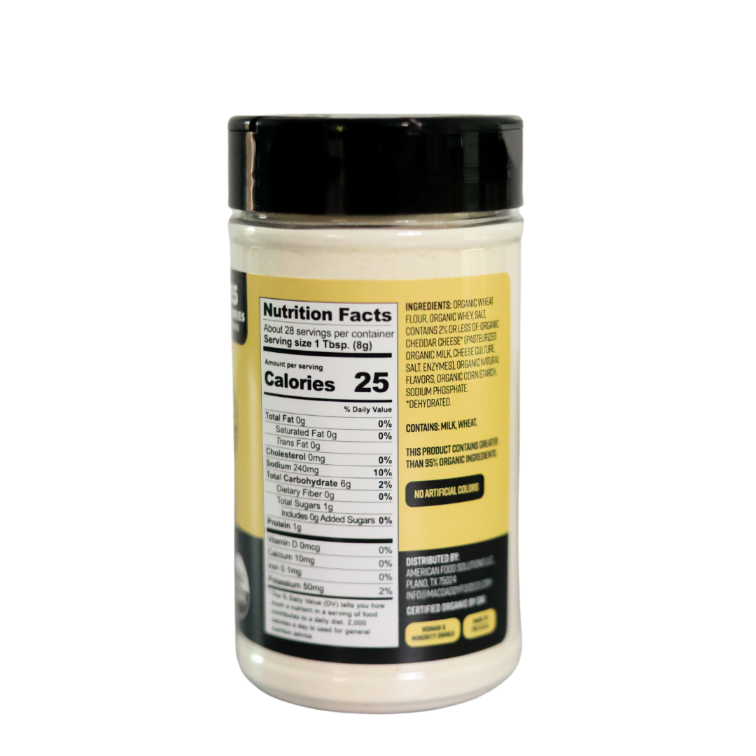 MacDaddy Organic White Cheddar Mac and Cheese Sauce Mix and Seasoning 8 oz